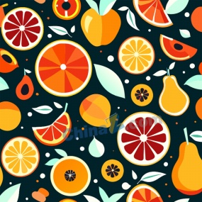 多彩水果矢量背景图素材